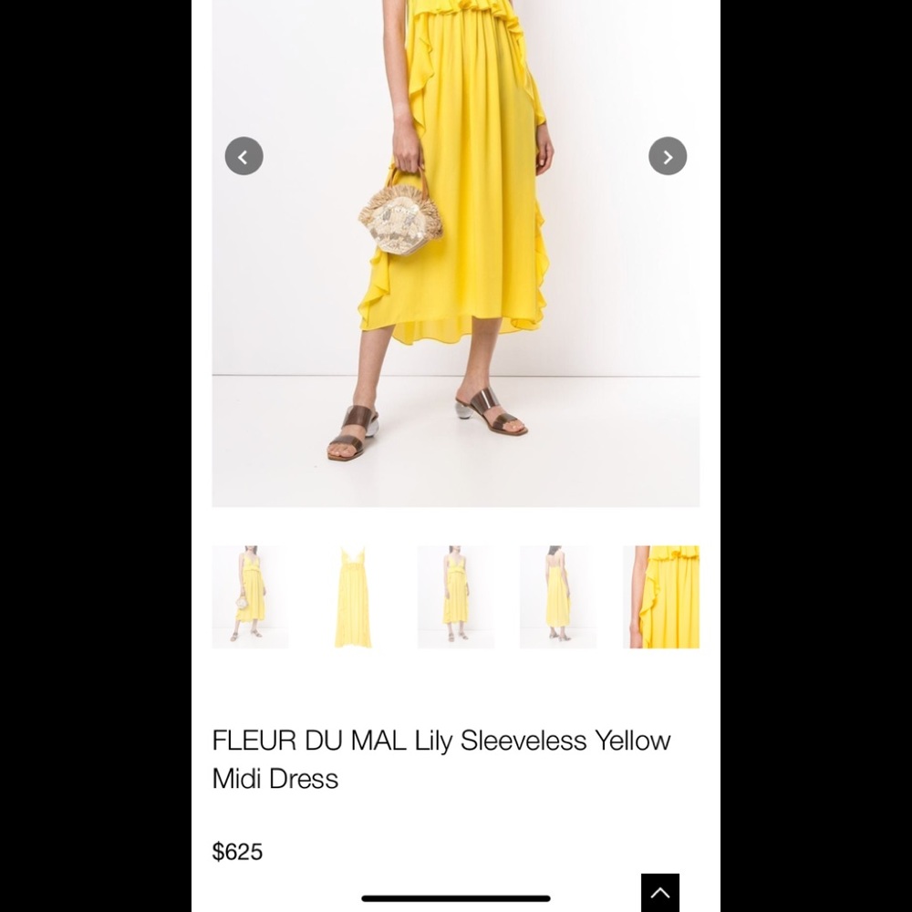 NWOT fleur du mal yellow maxi dress